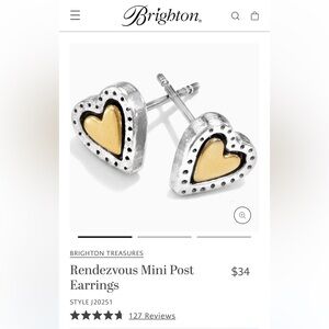 Brighton Silver and Gold Heart Earrings